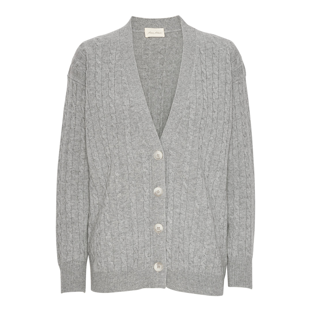 Cable Cardigan - Grey Melange