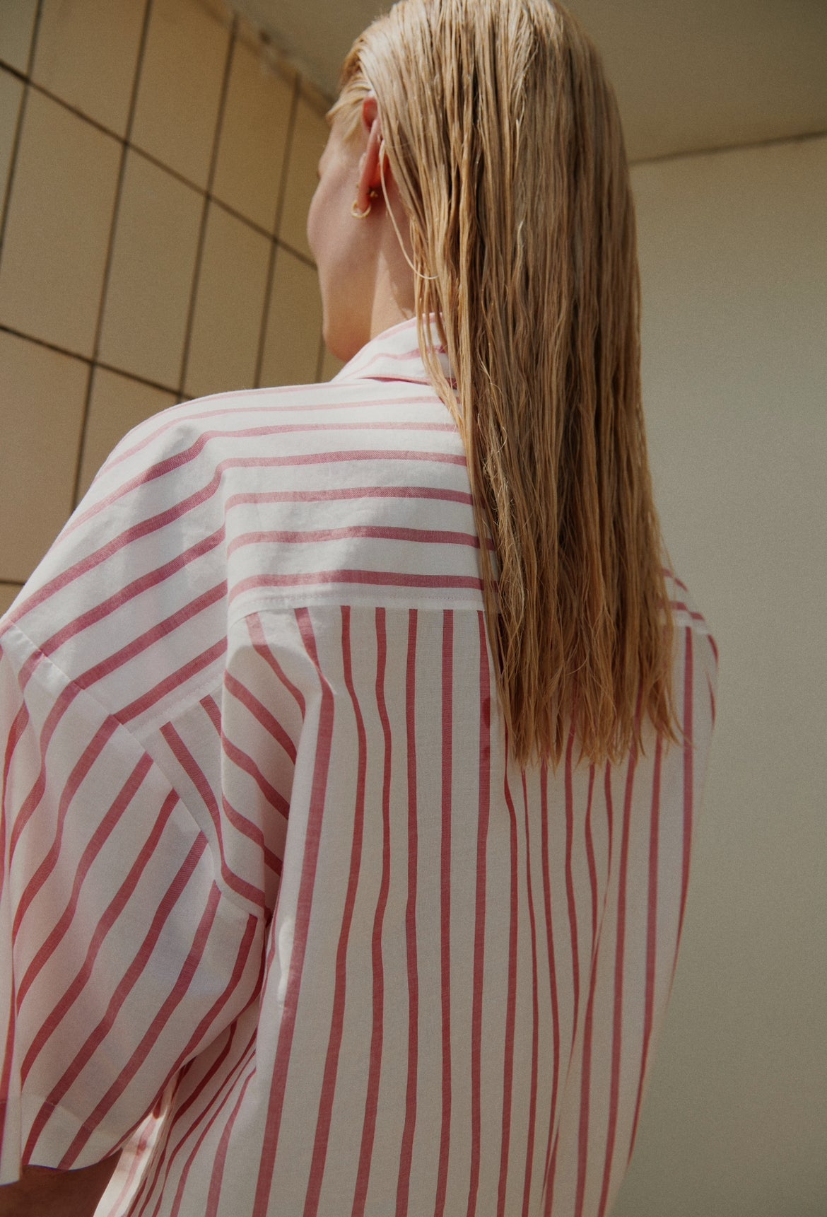 Ficus Folium Summer Shirt - Faded Red Stripe - Lubarol