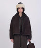 Suede Back Curly Hair Avis Jacket - Chocolate