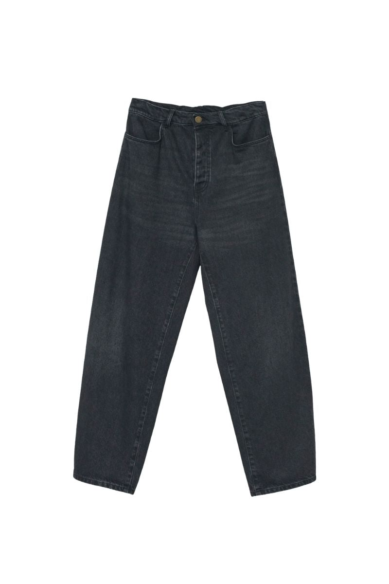 Hemp/Cotton Barrel Jeans - Washed Black