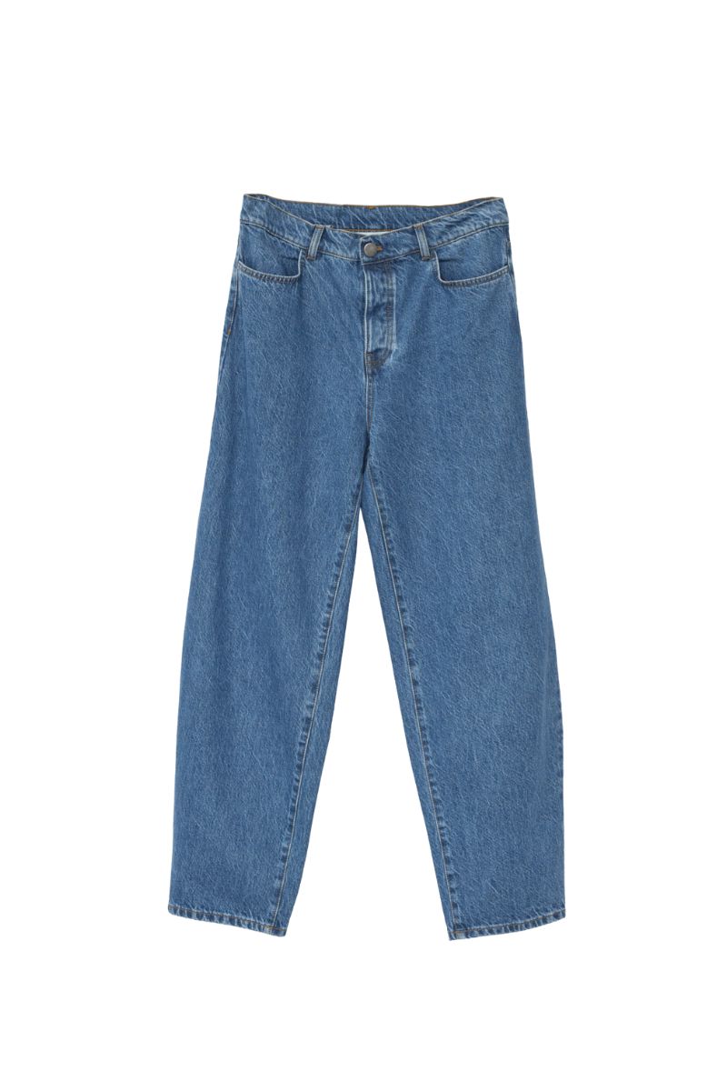 Hemp/Cotton Barrel Jeans - Washed Blue