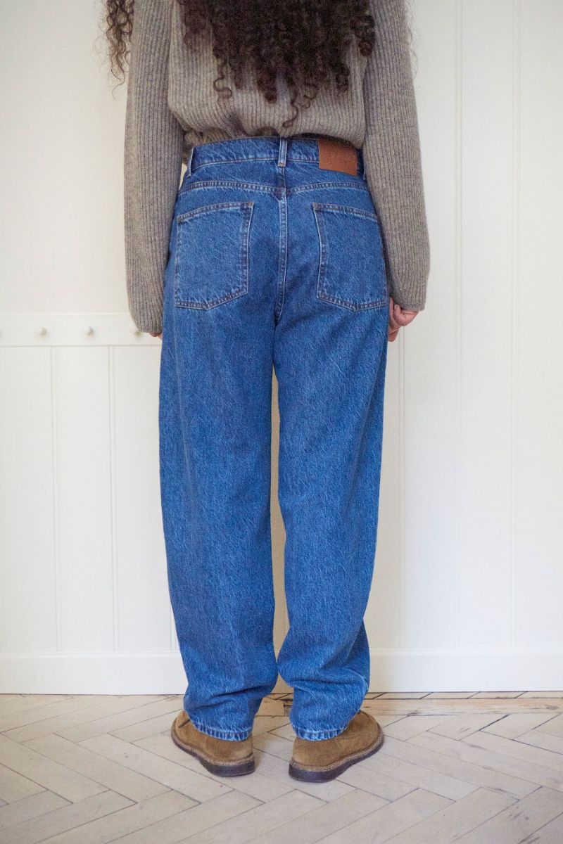 Hemp/Cotton Barrel Jeans - Washed Blue