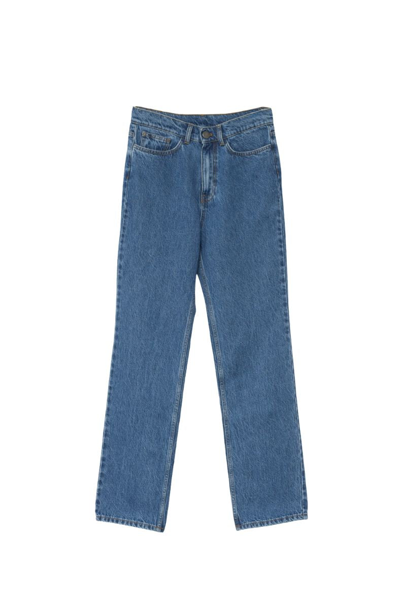 Hemp/Cotton Straight Jeans - Washed Blue