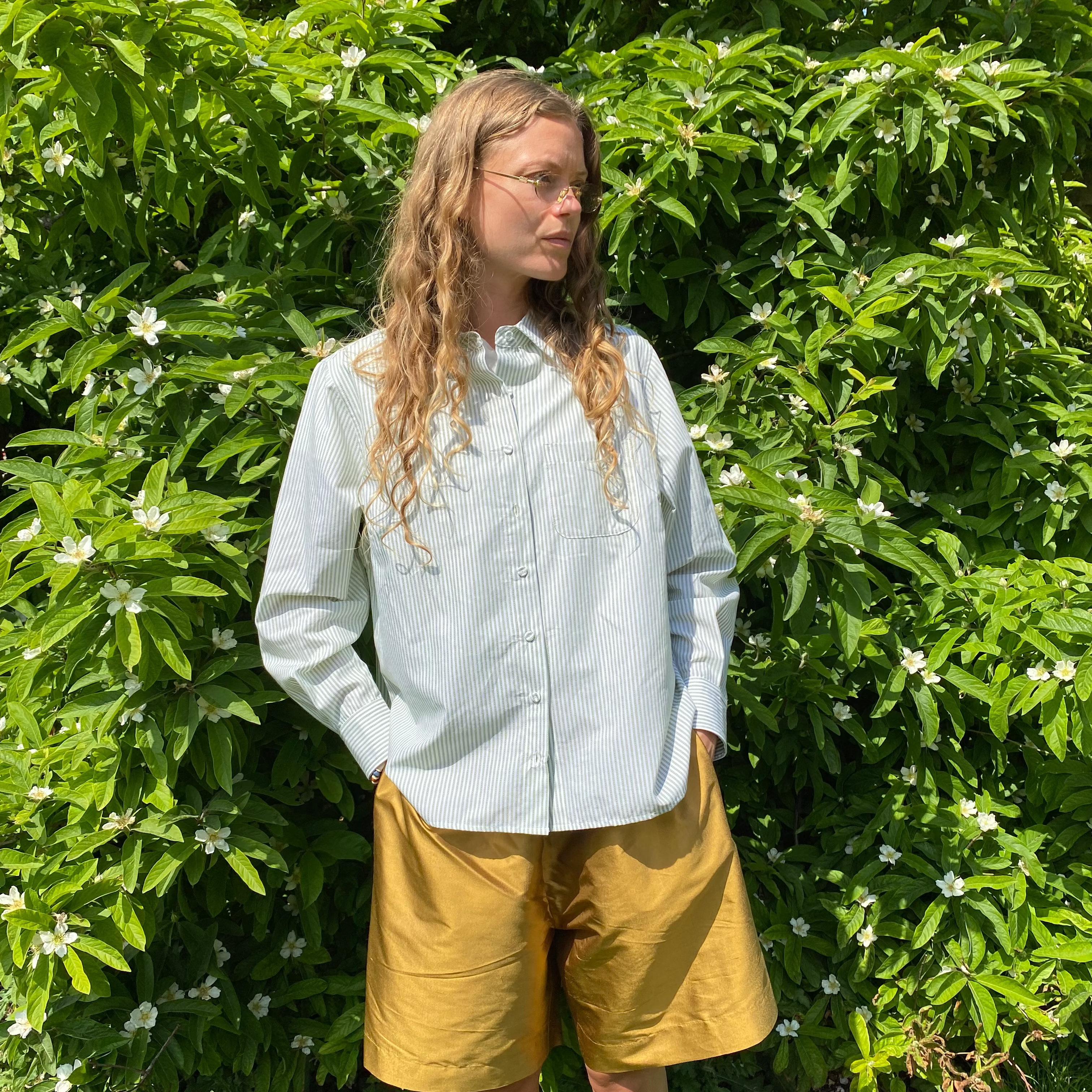 Sallie Shirt - Green Stripes