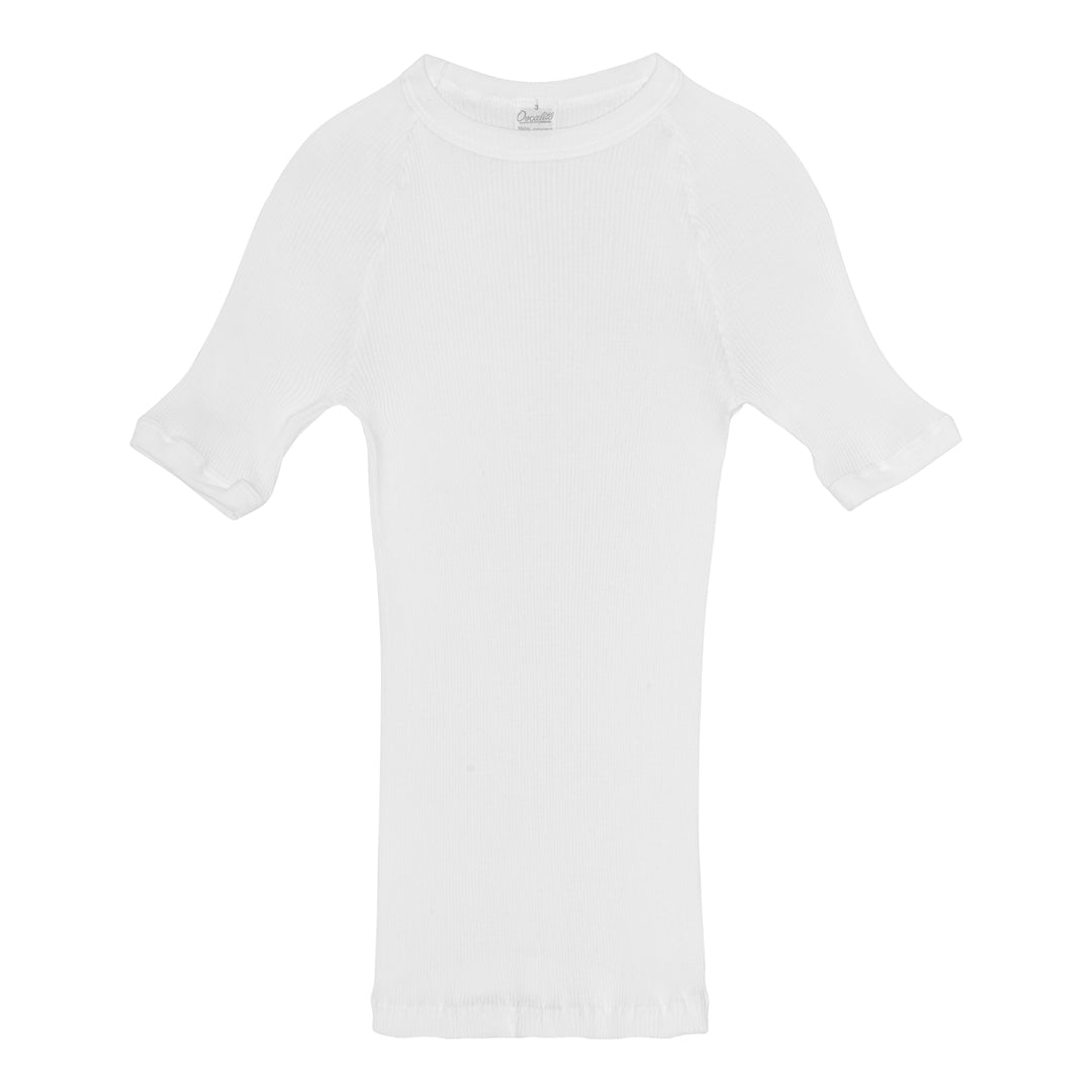 Short-sleeved t-shirt - cotton rib 7163 - White