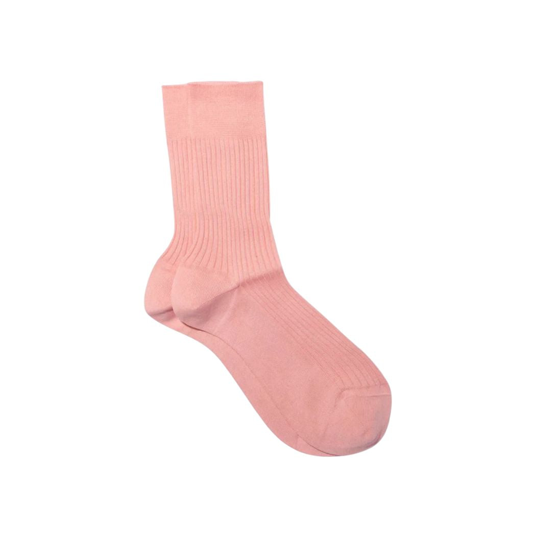 Ribbed Organic Cotton Socks - Salmon