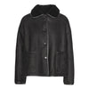 Suede Back Curly Hair Avis Jacket - Black