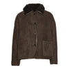 Suede Back Curly Hair Avis Jacket - Chocolate