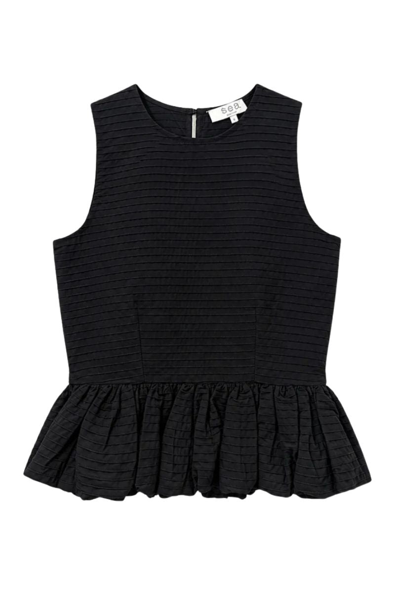 Roni Boat Neck Top - Black