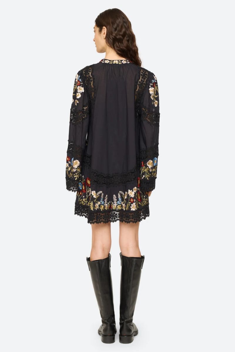 Ruwa Flare Mini Dress - Black