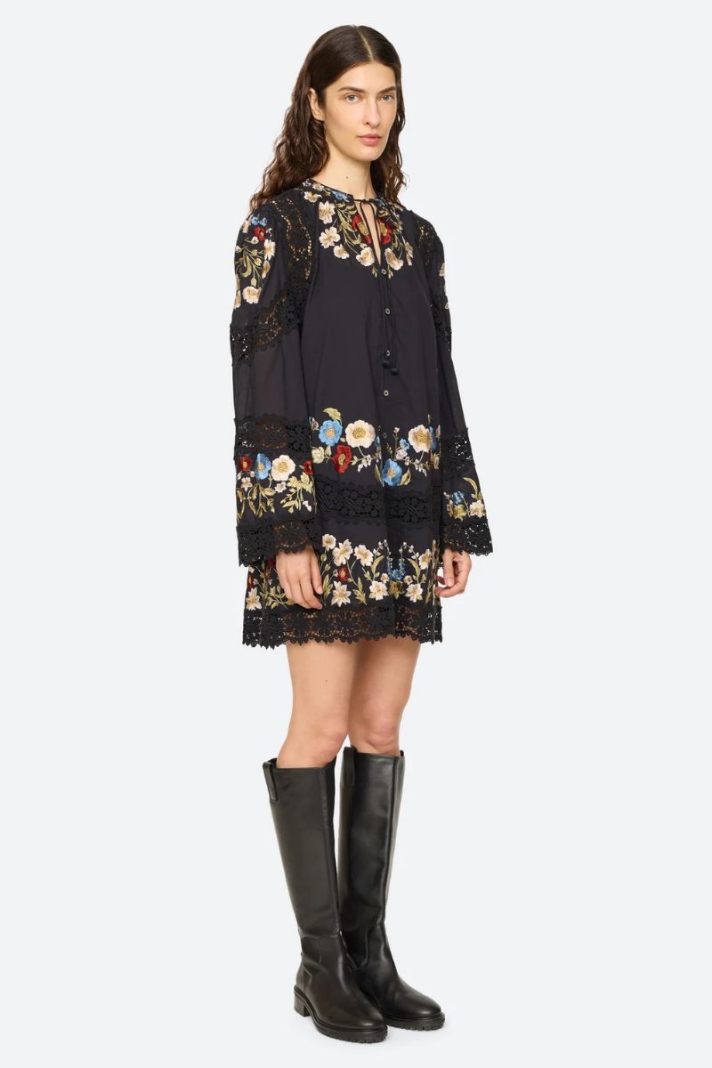 Ruwa Flare Mini Dress - Black