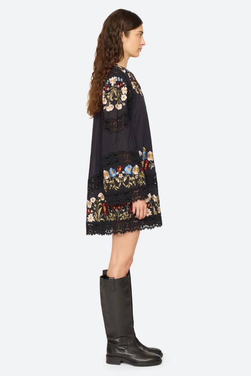 Ruwa Flare Mini Dress - Black