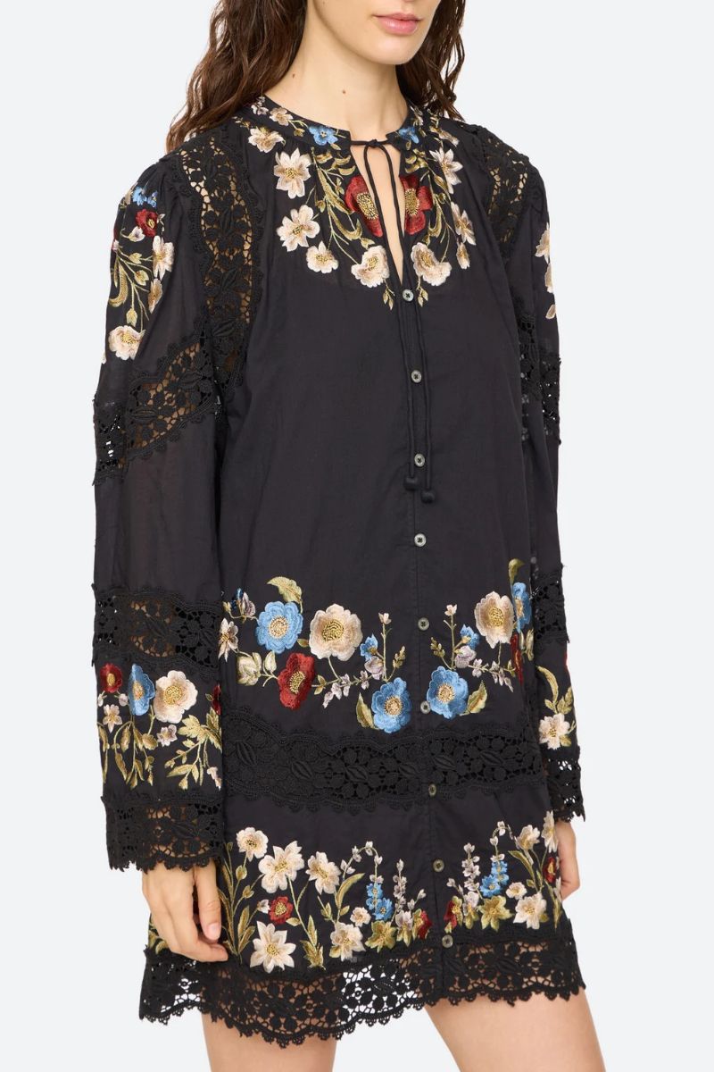 Ruwa Flare Mini Dress - Black
