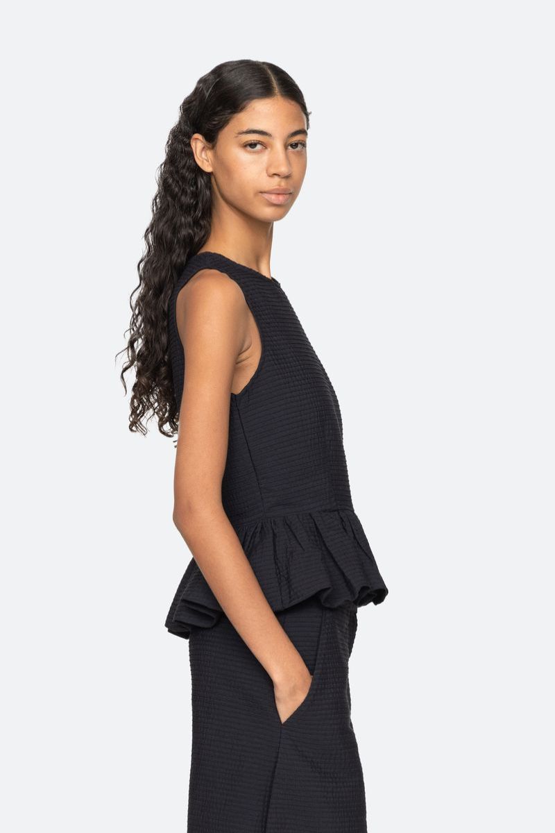 Roni Boat Neck Top - Black