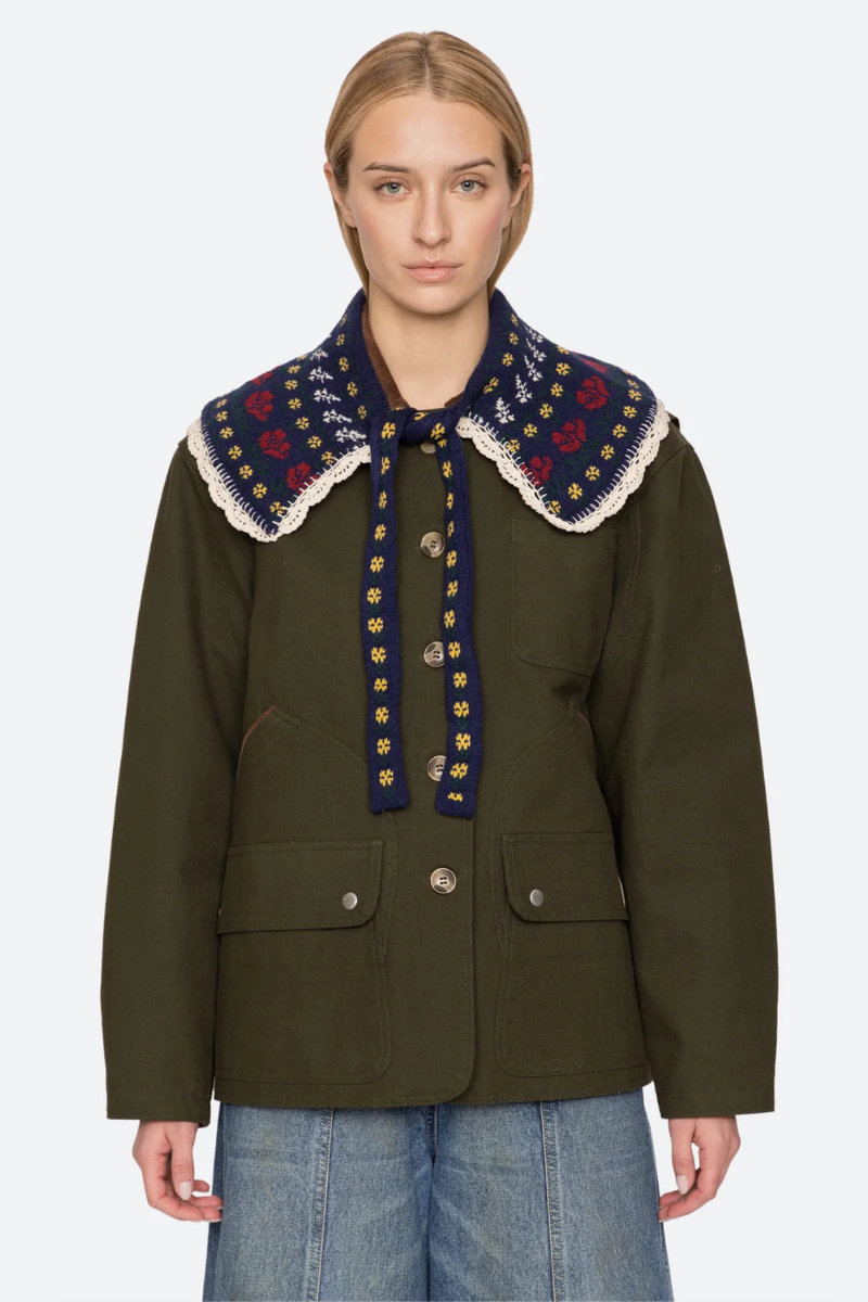 Preston Knit Collar - Navy