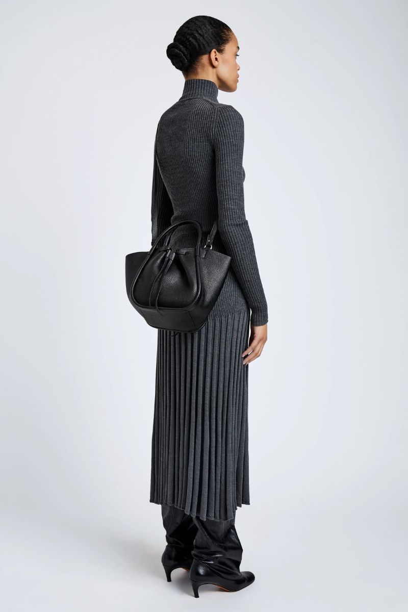 Small Ruched Tote - Black