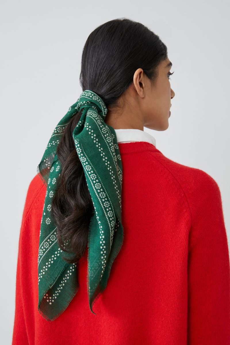 Wool Foulard no.676 - British Green