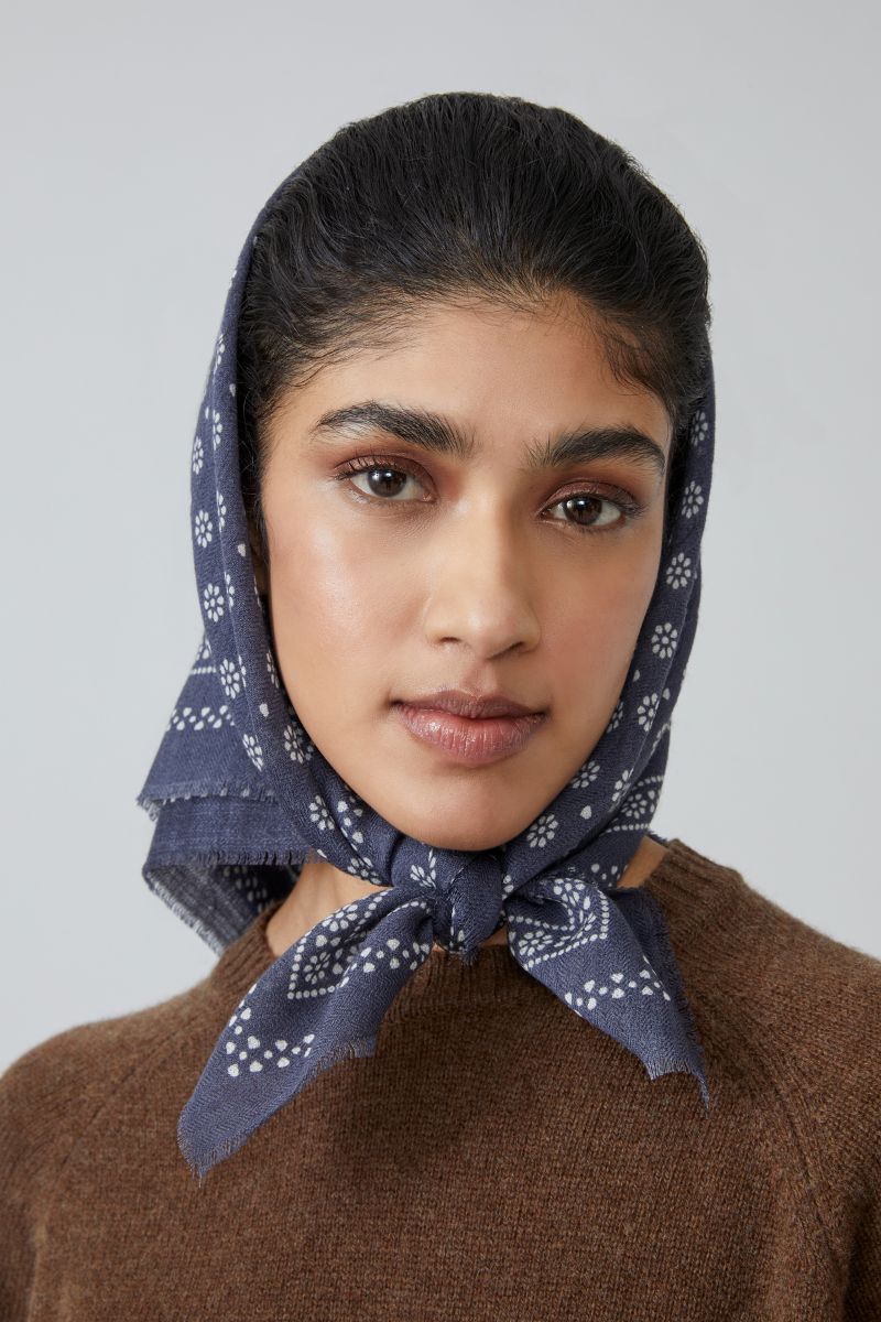 Wool Foulard no.676 - Slate Grey