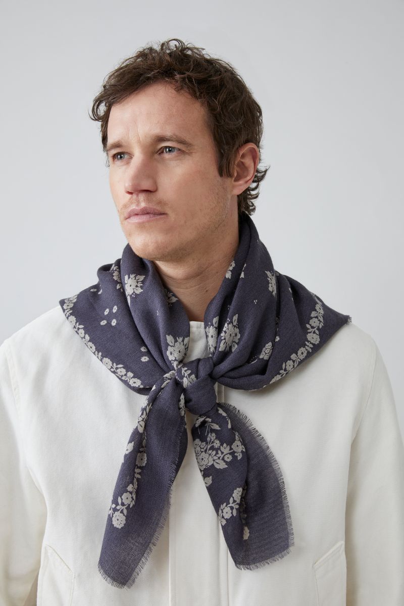 Wool Foulard no.797 - Slate Grey
