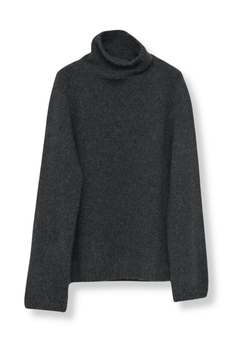 Brushed Knit Jumper - Charcoal