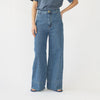 Hemp/cotton wide leg jeans - Washed Blue