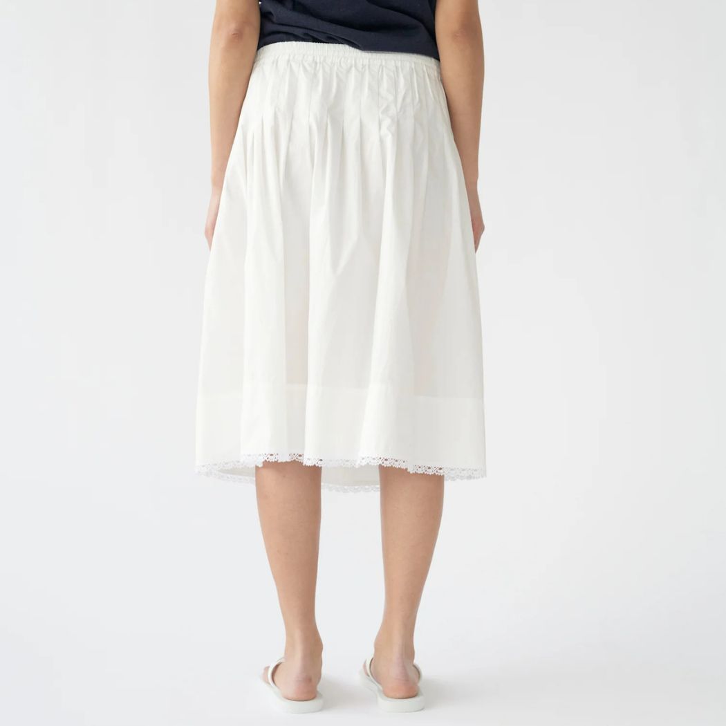 Light Poplin Lace Skirt - Ecru
