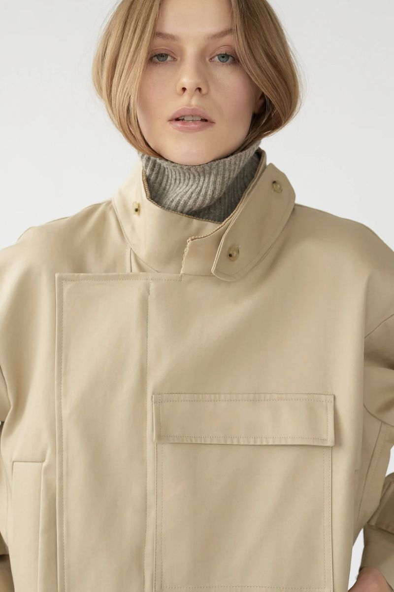 Water Resistant Coat - Cool Beige