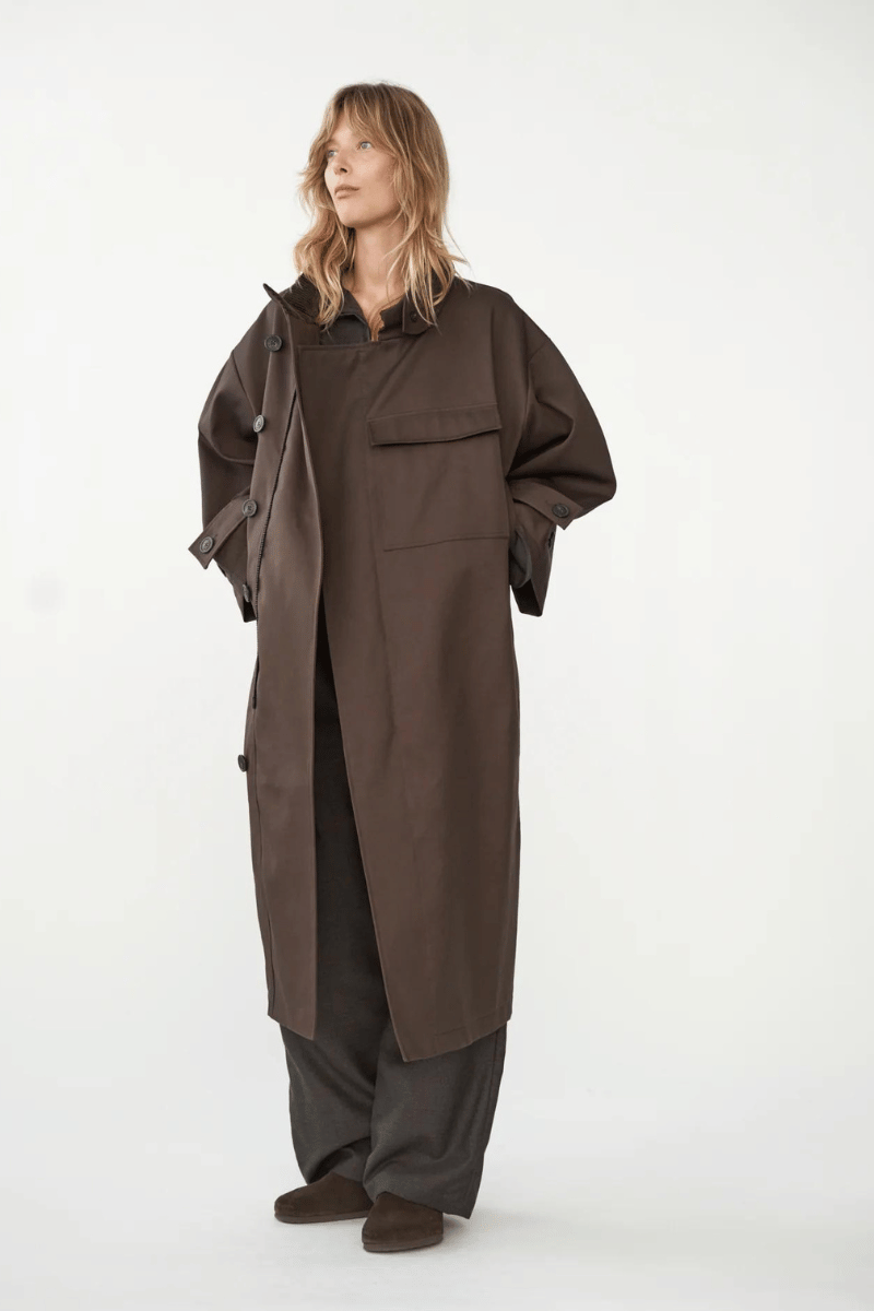 Water resistant Trench Coat - Dark Brown