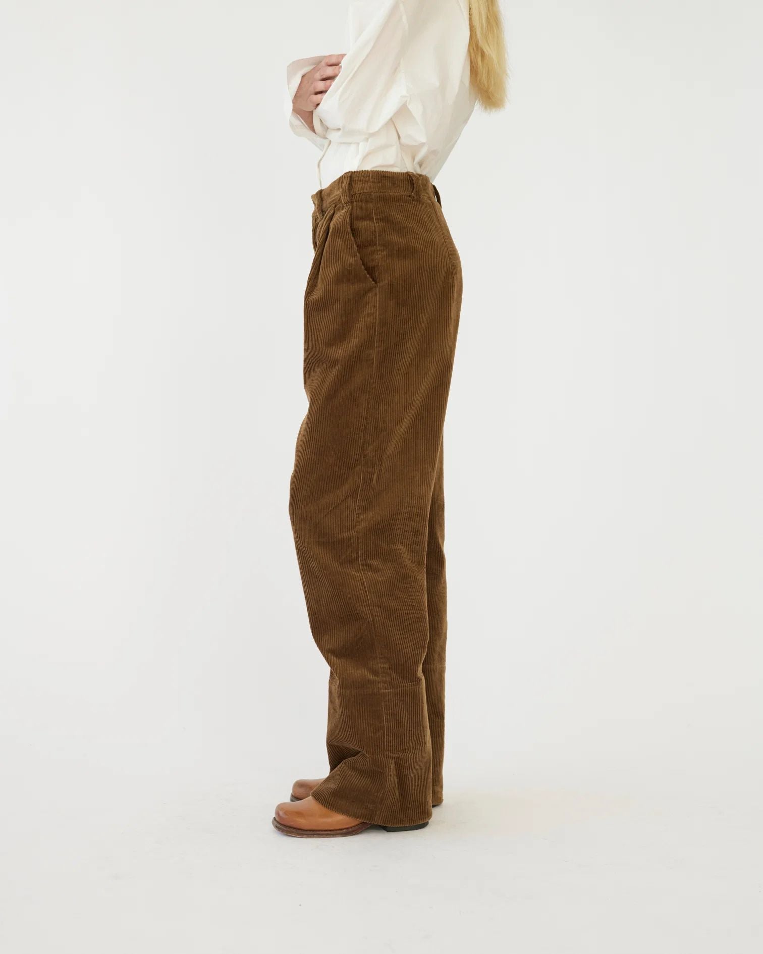Corduroy Box Pants - Tobacco