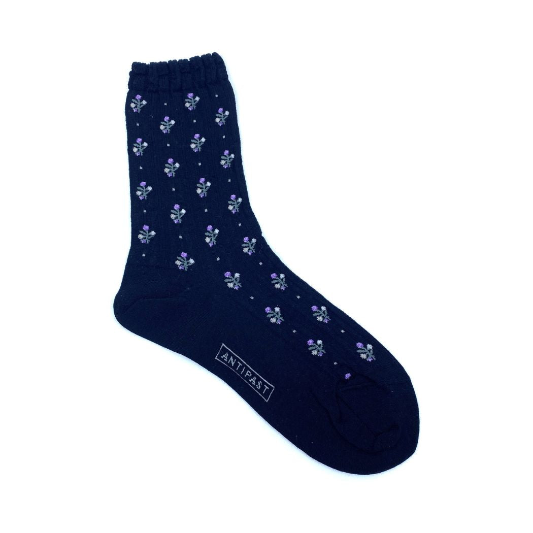 Flower Stripes Strømper KT-176S - Black