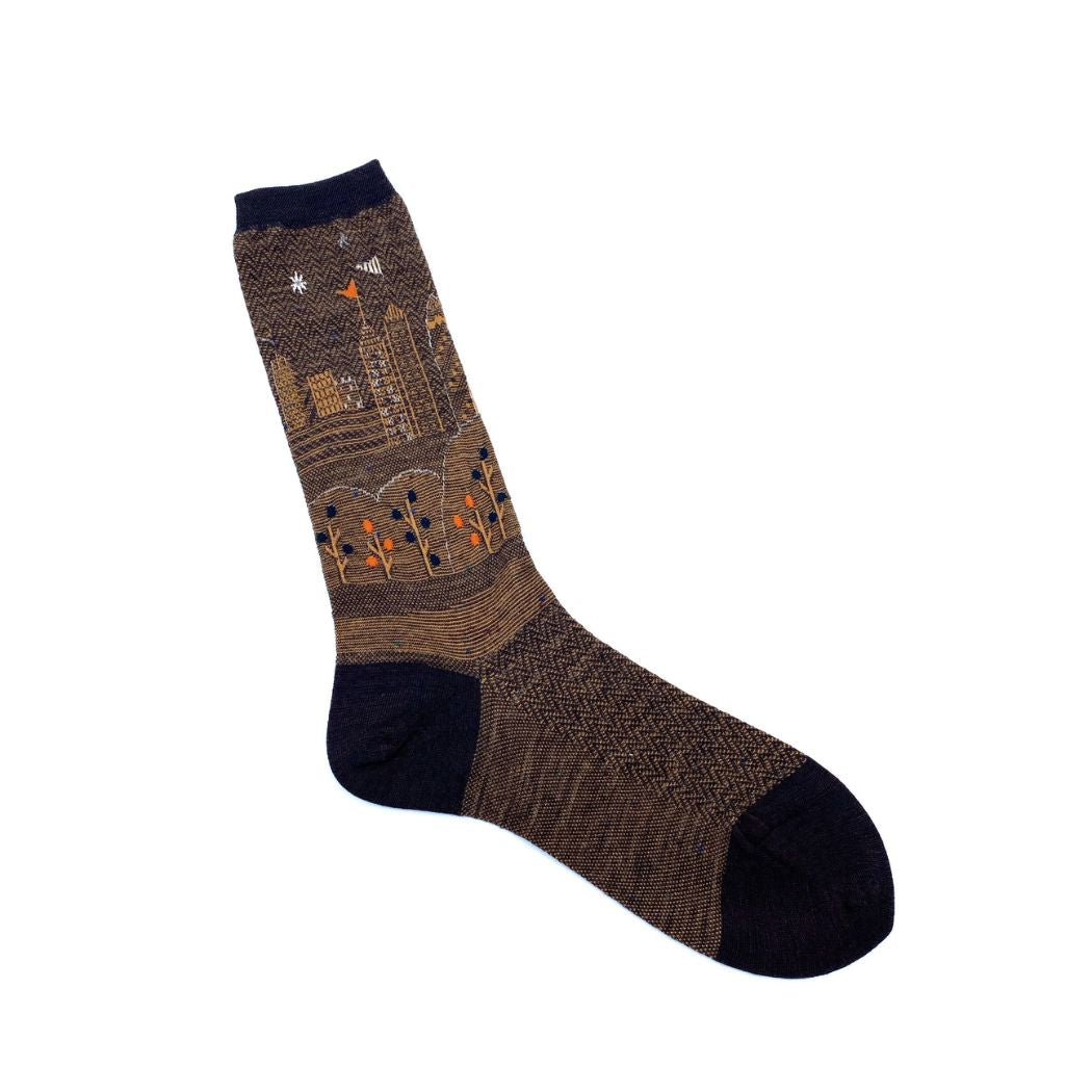 City Scape Socks AM-808 - Brown