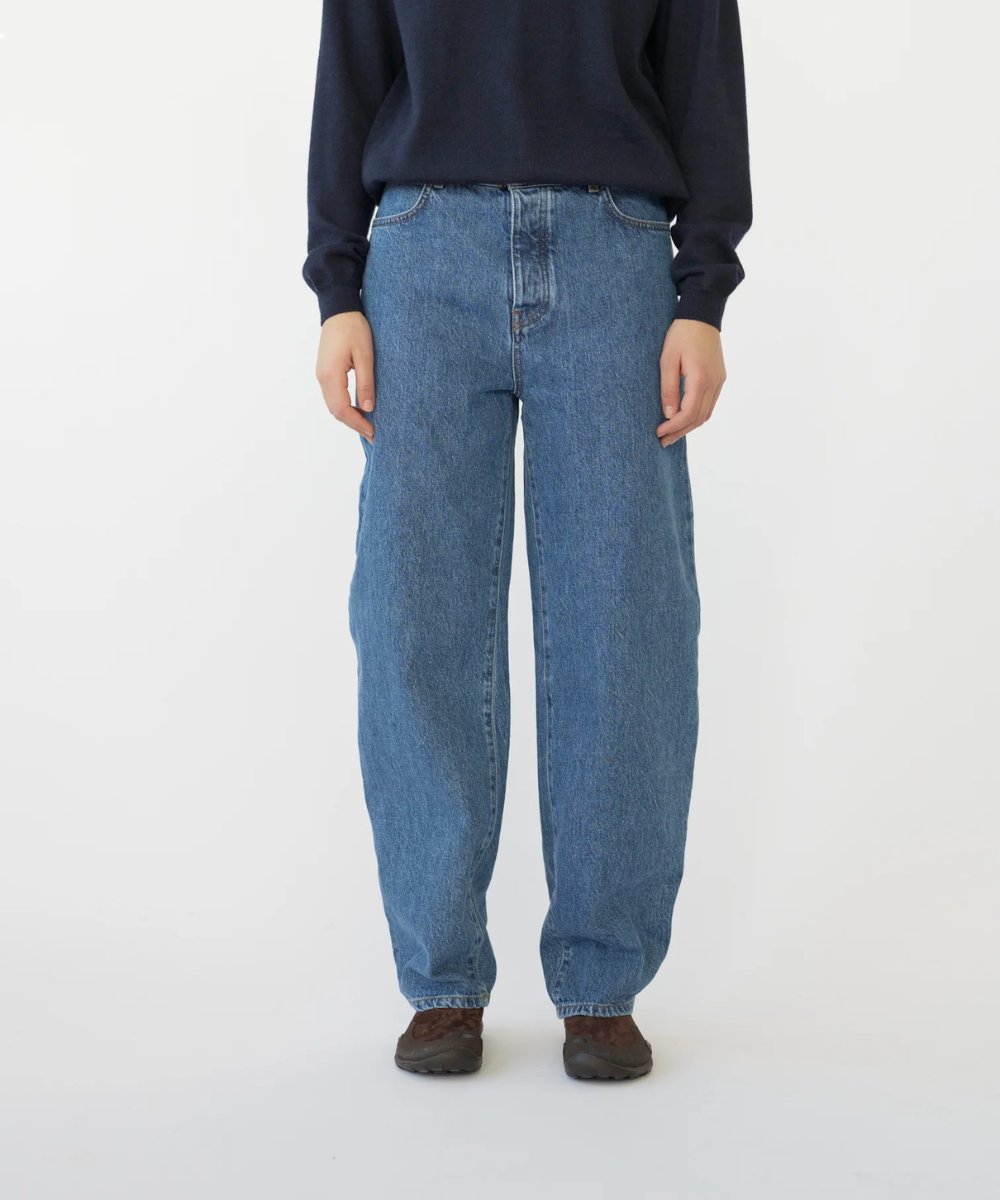 Hemp/Cotton Barrel Jeans - Washed Blue