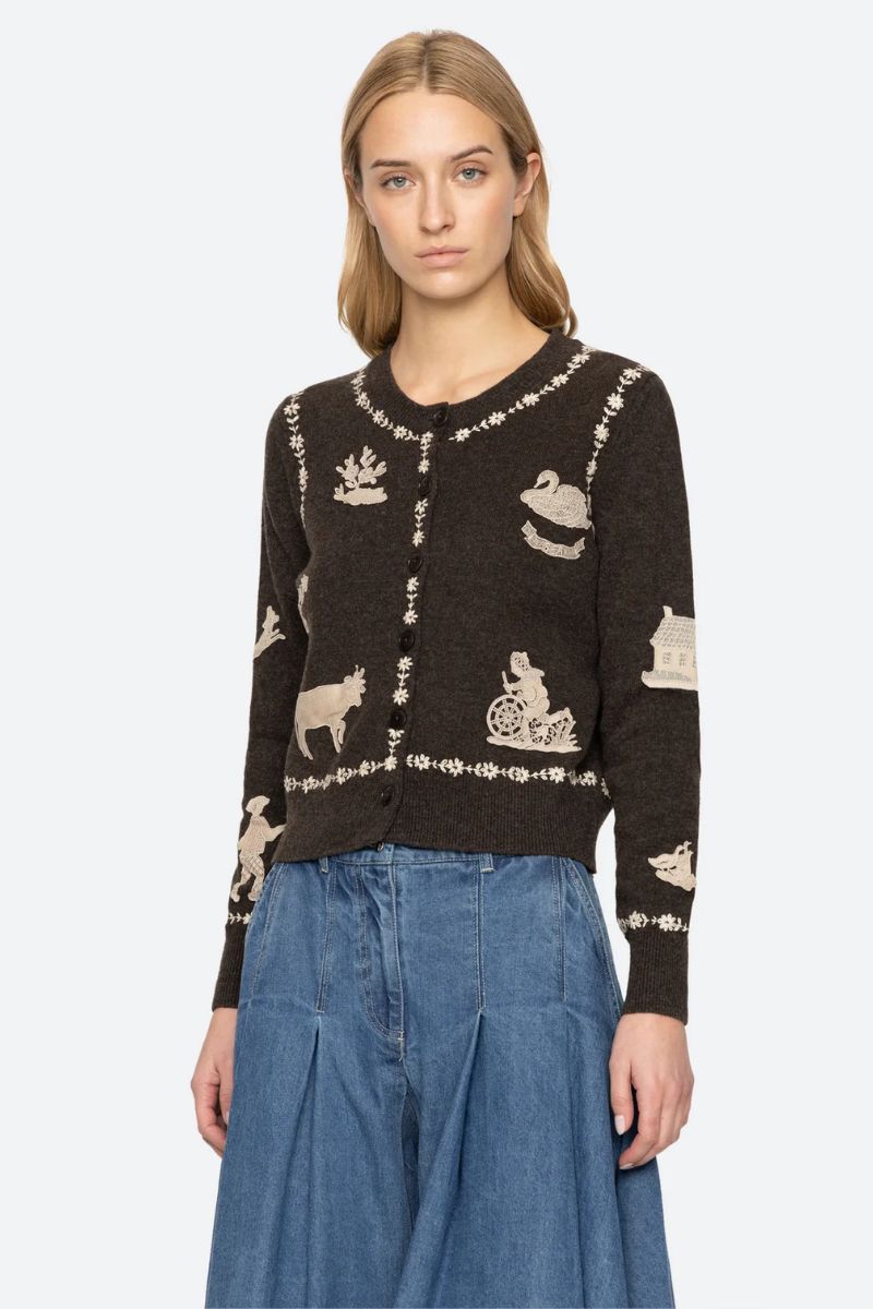 Margeurite Cardigan - Coffee
