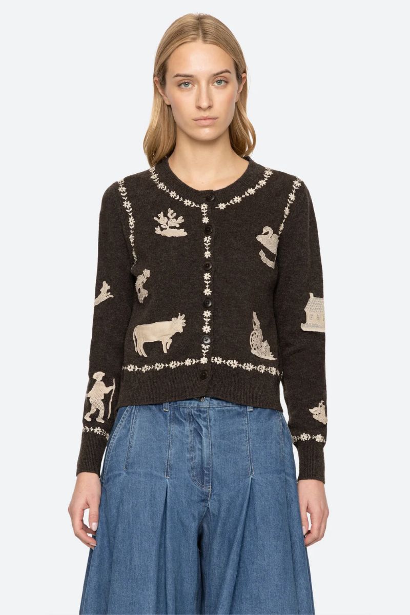 Margeurite Cardigan - Coffee