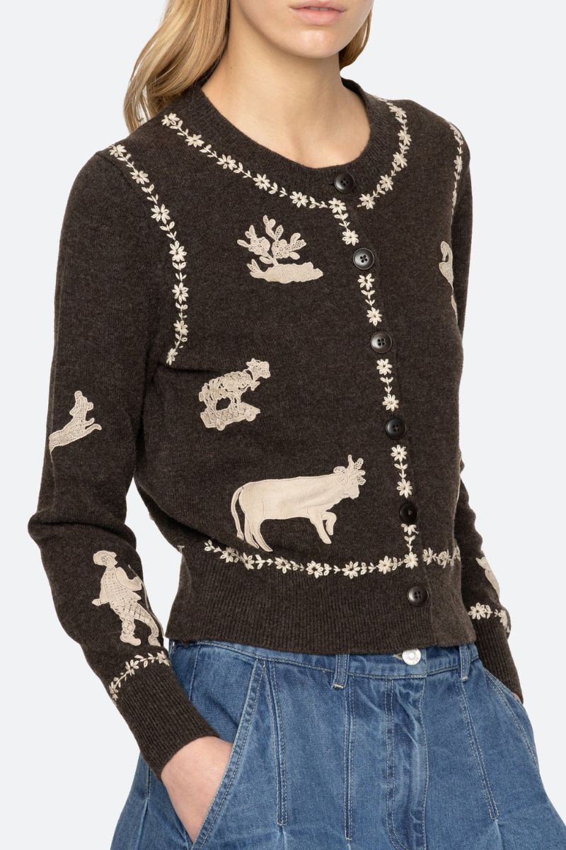 Margeurite Cardigan - Coffee