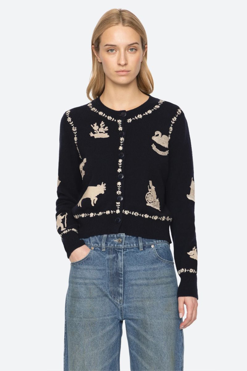 Margeurite Cardigan - Navy
