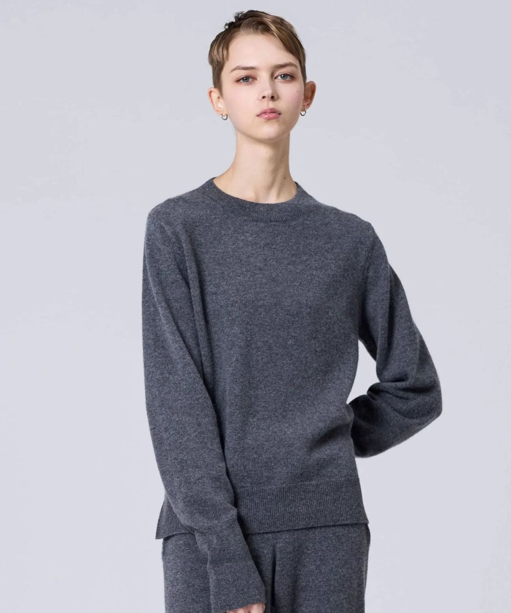Cashmere Crew Neck Sweater - Gray
