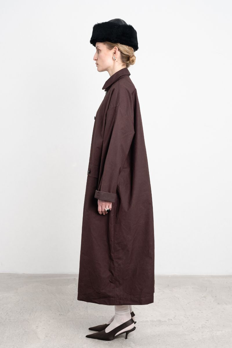 British Dry Oilskin Arlo Mac - Mulberry