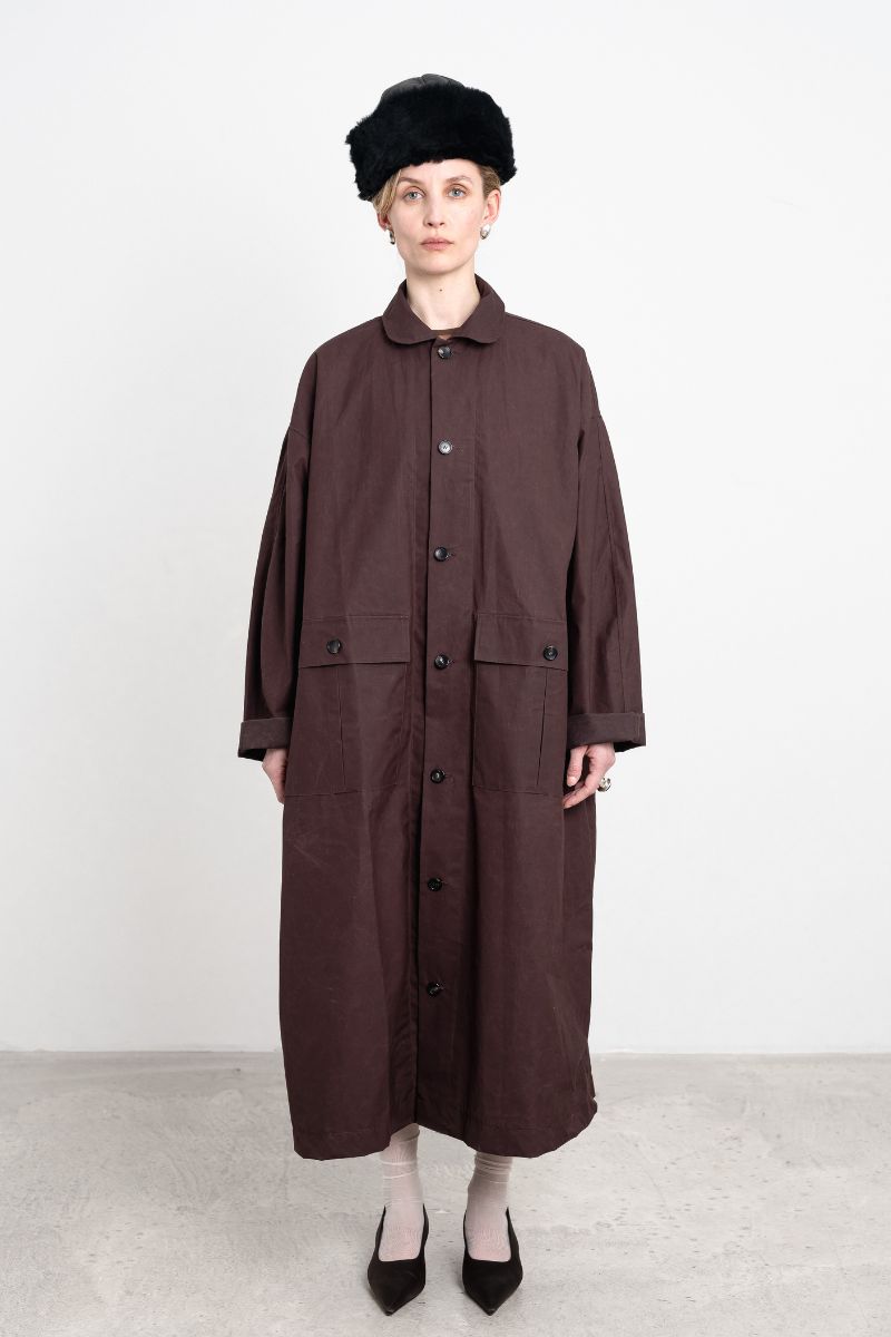 British Dry Oilskin Arlo Mac - Mulberry