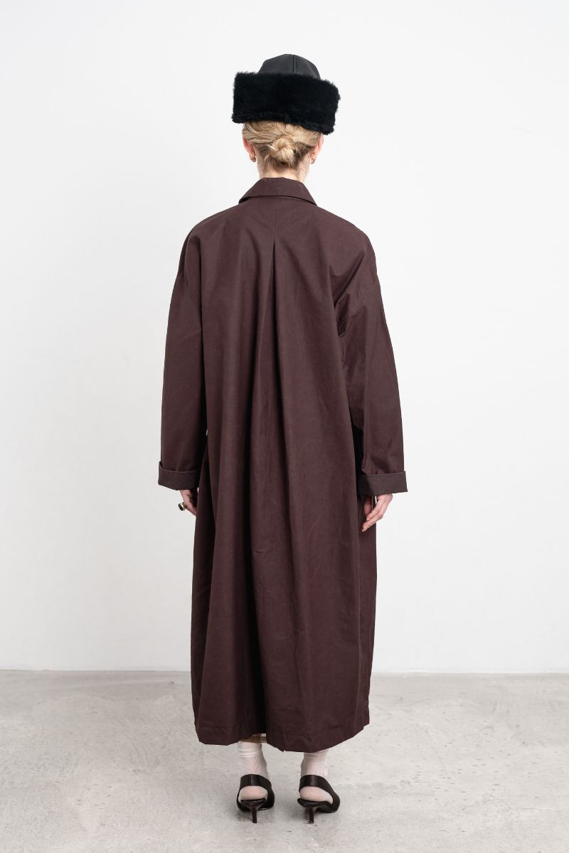 British Dry Oilskin Arlo Mac - Mulberry