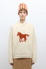 Brushed British Wool Horse Jumper - Natural/Autumn