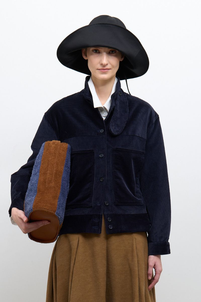 Japanese 8-wale Cotton Cord Arden Jacket - Dark Navy