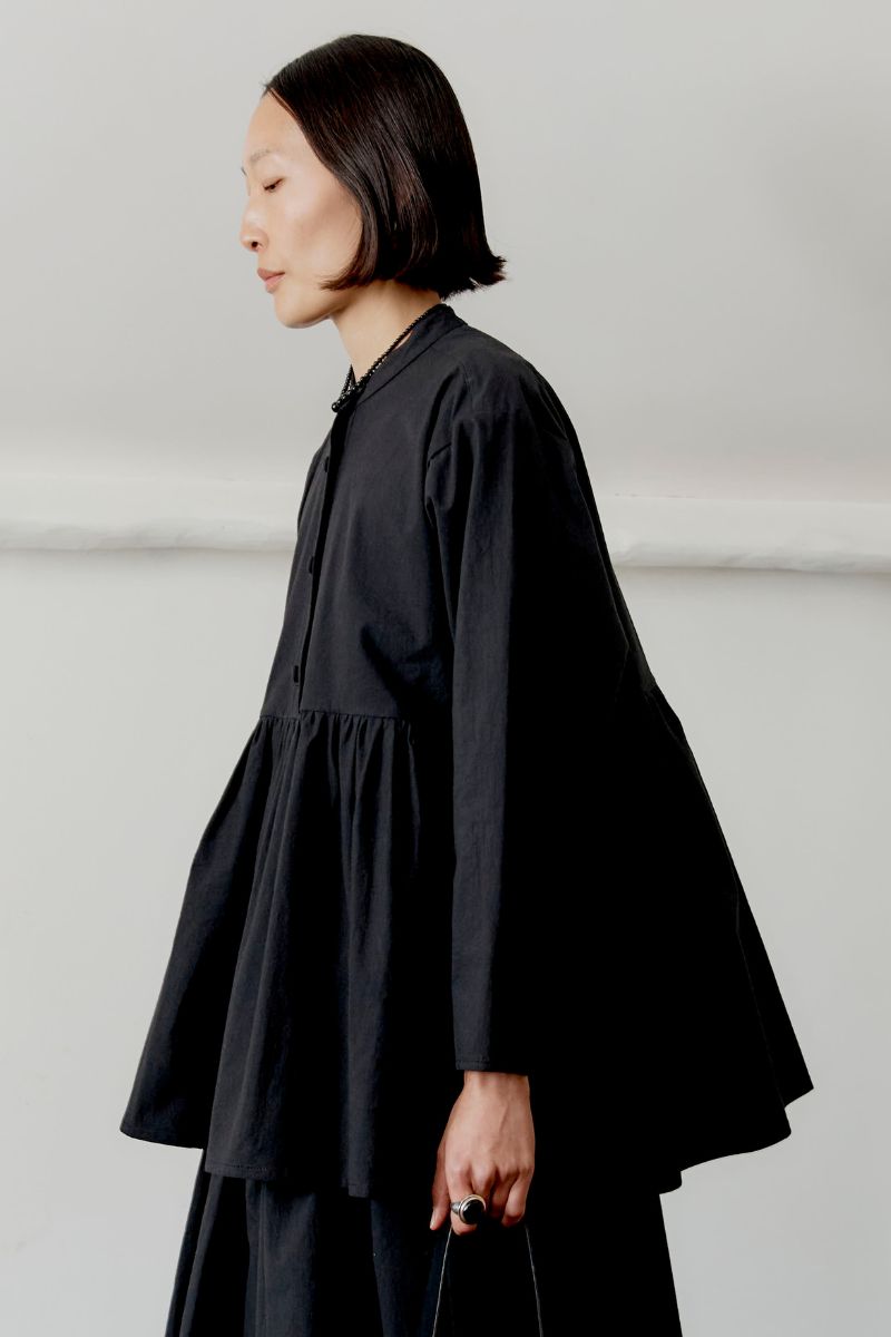 Japanese Cotton Penny Top - Black