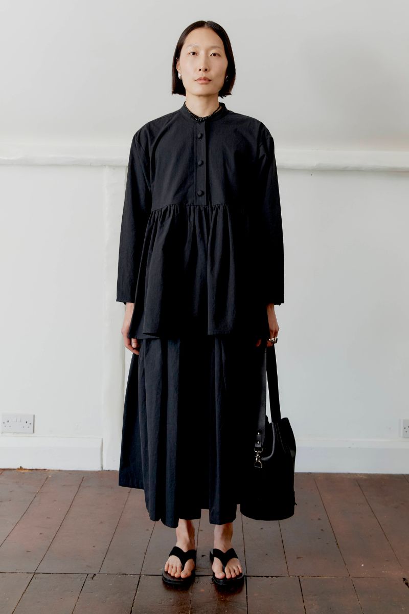 Japanese Cotton Penny Top - Black