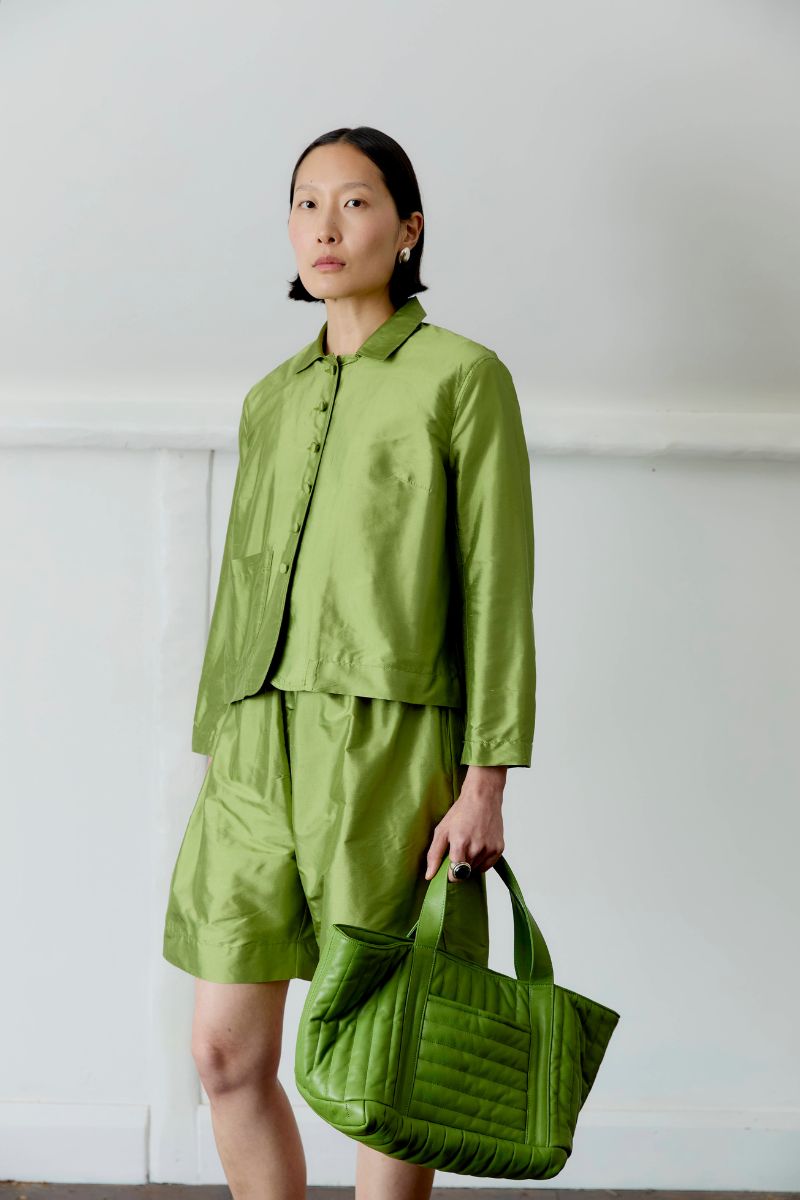 Silk Dupion Lillie Jacket - Apple