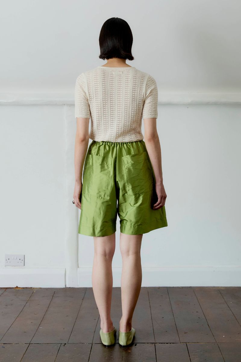 Silk Dupion Womens Hilda Short - Apple