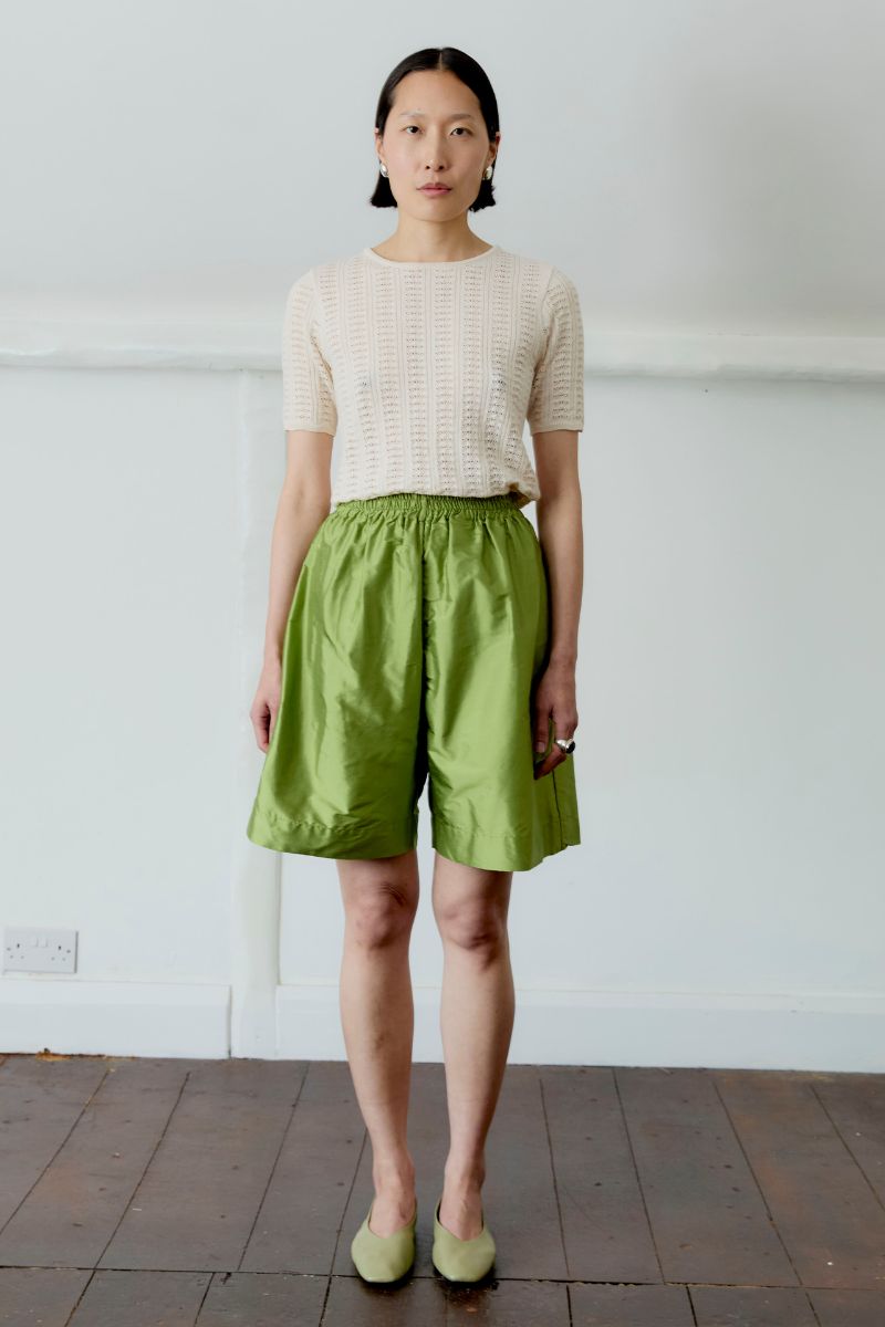 Silk Dupion Womens Hilda Short - Apple