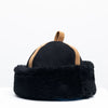 Suede Back Contrast Bound Cap - Black/Tan