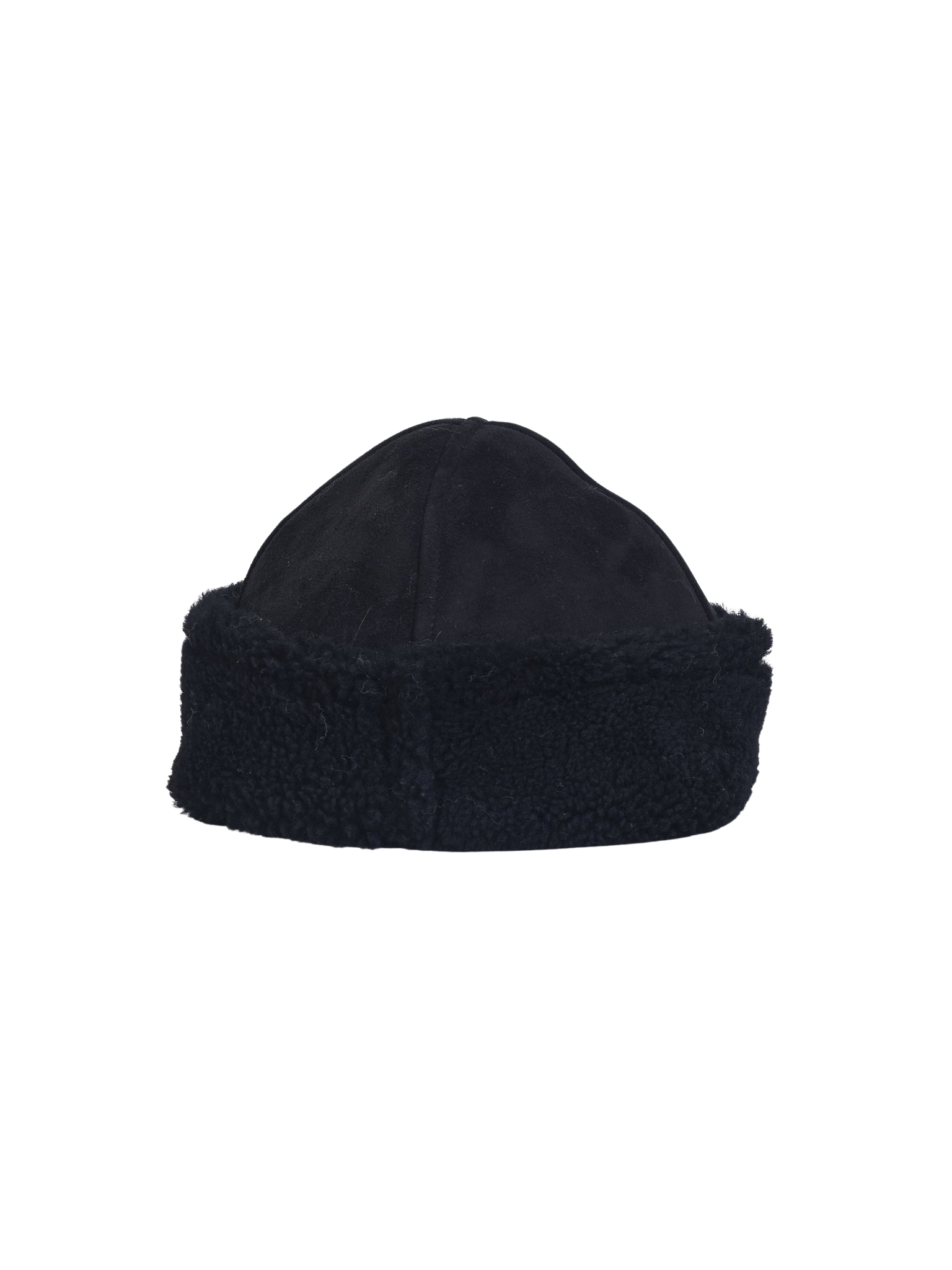 Suede Back Curly Hair Cap - Black