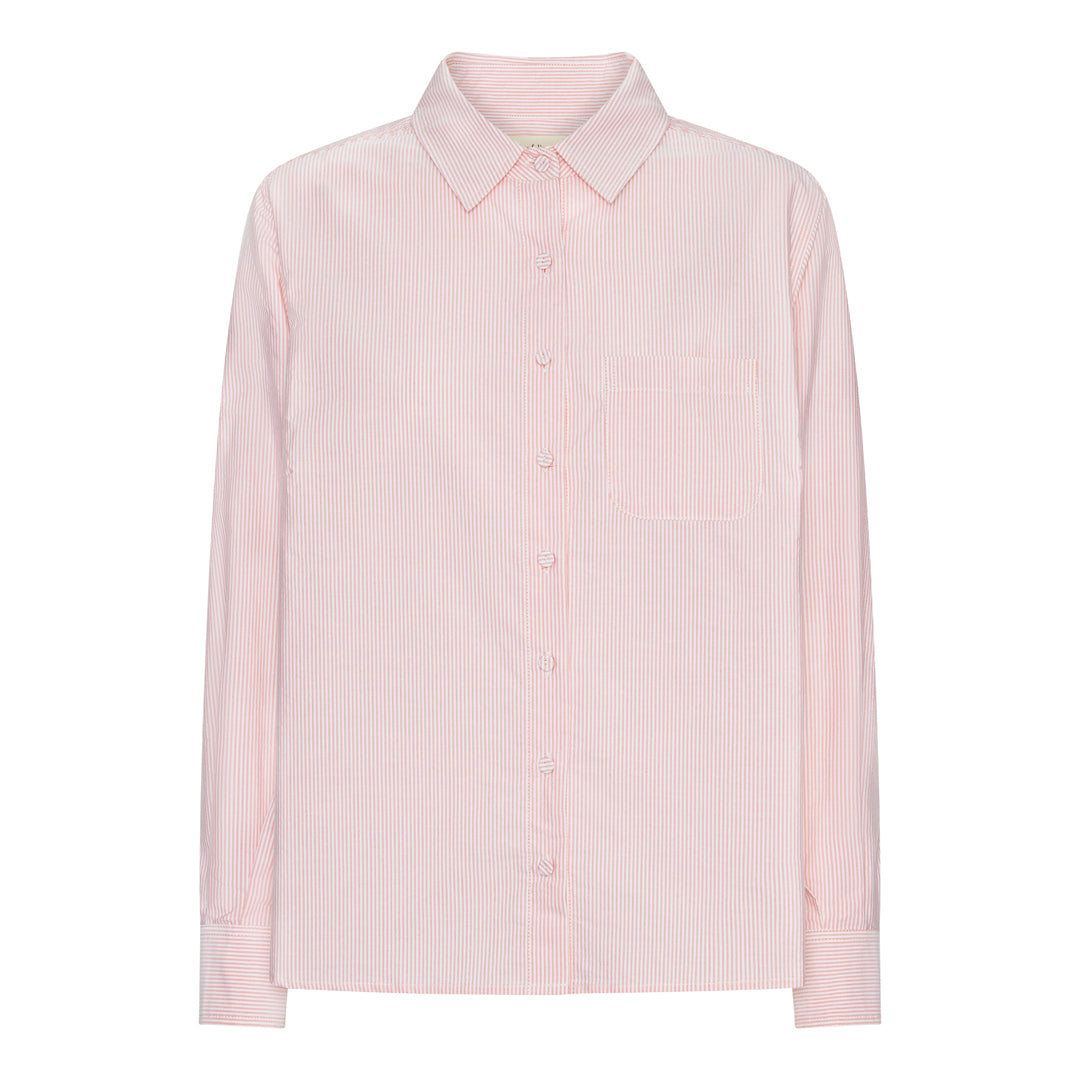 Sallie Shirt - Coral Stripes